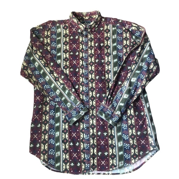 Woolrich Brushed Flannel Tribal Aztec Print Button Down Mens Shirt Sz. XL - Picture 1 of 5